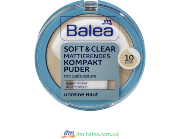 компактна антибактеріальна пудра Balea Soft&Clear Mattierendes Kompakt Puder 10 Sand