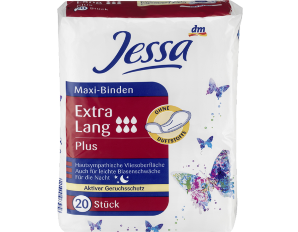 прокладки, поверхня з м'якого флісу Jessa Binden Maxi Extra Lang Plusпрокладки, поверхня з м'якого флісу