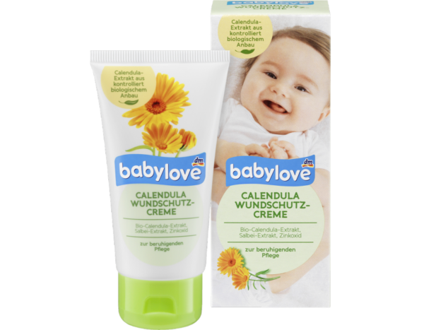 дитячий крем проти подразнень від памперсів з календулою babylove Calendula Wundschutzcreme