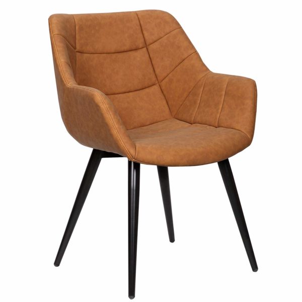 Стілець з підлокітниками зі штучної шкіри BH147 (Коричневий)