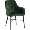 Стул з підлокітником, оксамитовим сидінням та металевими ніжками BH81 (Зелений)Стул з підлокітником, оксамитовим сидінням та металевими ніжками BH81 (Зелений)