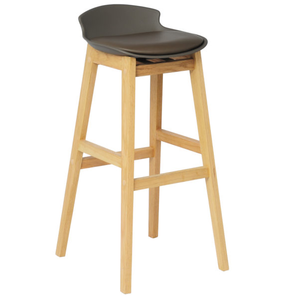 Стільці з пластику та дерева BH56 (Коричневий)