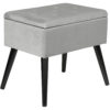 Оксамитовий табурет з місцем для зберігання SH52 (Сірий)Оксамитовий табурет з місцем для зберігання SH52 (Сірий)
