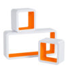 Набір з 3 настінних полиць RG9229 (Білий з помаранчевим)Набір з 3 настінних полиць RG9229 (Білий з помаранчевим)