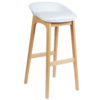 Барний стілець з дерев'яною рамою BH46 (Білий)