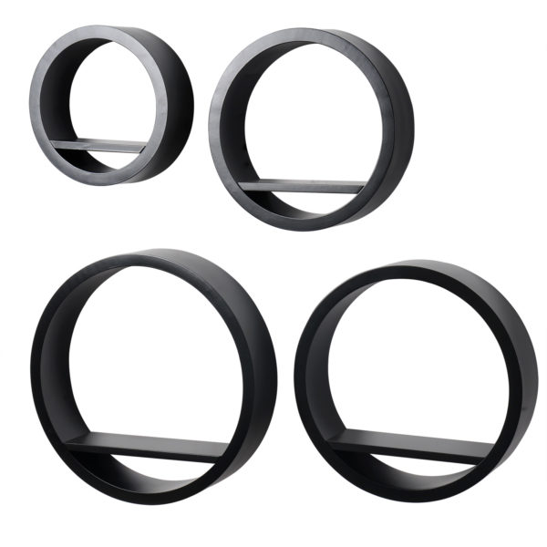 Набір із 4 настінних круглих полиць RG9281 (Чорний)Набір із 4 настінних круглих полиць RG9281 (Чорний)Набір із 4 настінних круглих полиць RG9281 (Чорний)Набір із 4 настінних круглих полиць RG9281 (Чорний)