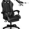 Геймерське крісло ігрове з підставкою для ніг, до 120кг навантаження, з 4D підлокітниками