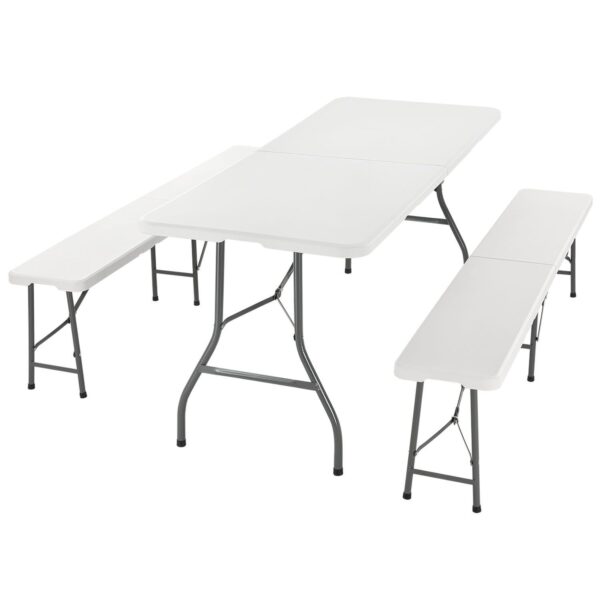 Набір садових меблів для кемпінгу стіл + 2 лавки 180x70x74 см