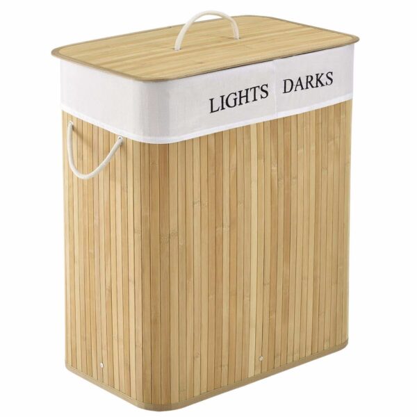 Бамбуковий кошик для білизни Curly 100 л Світло - коричневийБамбуковий кошик для білизни Curly 100 л Світло - коричневийБамбуковий кошик для білизни Curly 100 л Світло - коричневий
